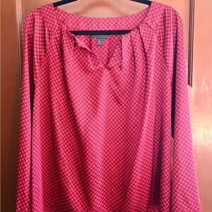 Worthington Red and Black Geometric Blouse